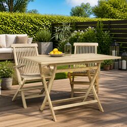 Reliable Folding Garden Table - Teak Wood Construction 120x70x75cm