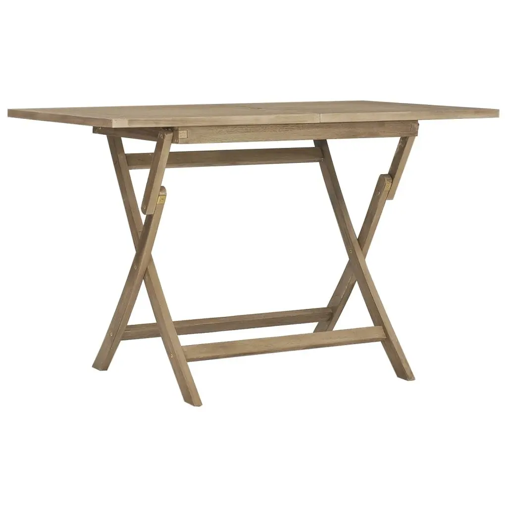 Folding Garden Table Outdoor Dining Teak Wood 120x70x75cm Brown