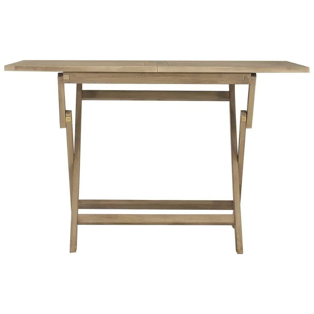 Folding Garden Table Outdoor Dining Teak Wood 120x70x75cm Brown