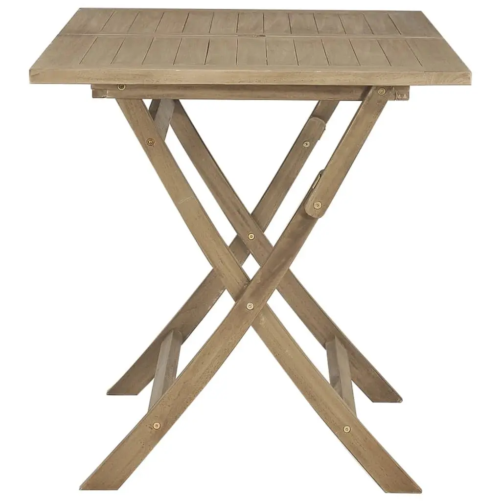 Folding Garden Table Outdoor Dining Teak Wood 120x70x75cm Brown