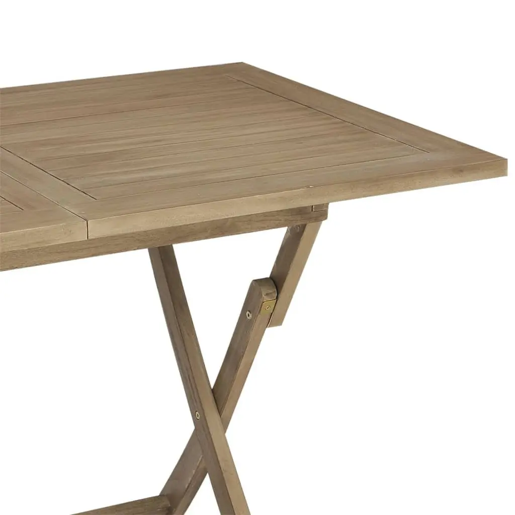 Folding Garden Table Outdoor Dining Teak Wood 120x70x75cm Brown