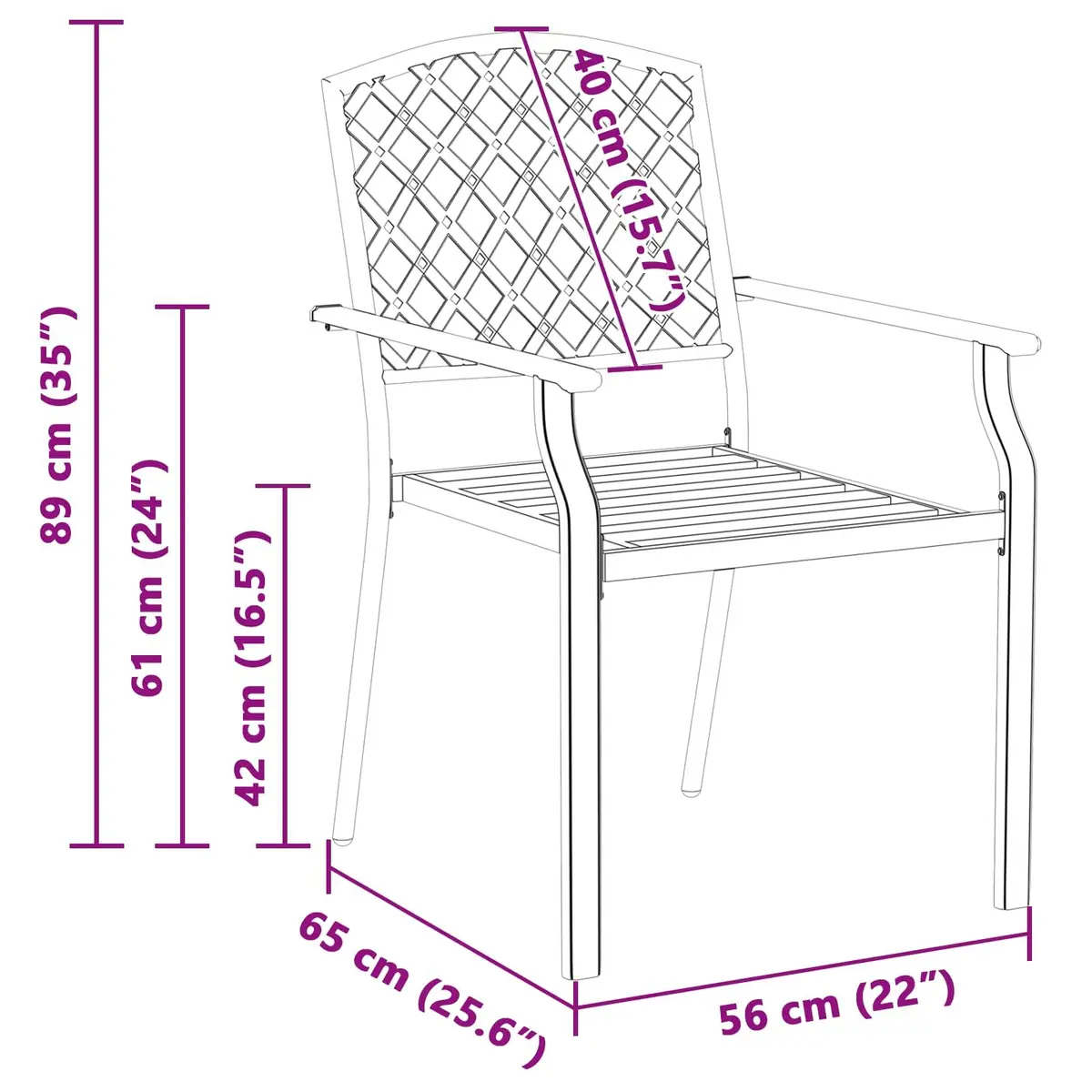 Stackable Garden Chairs in Anthracite