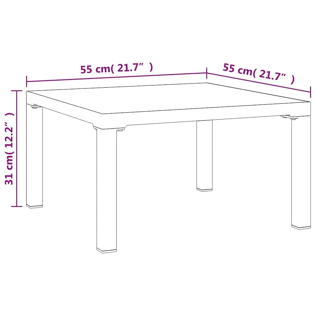 Outdoor Coffee Table Grey 55x55x31cm