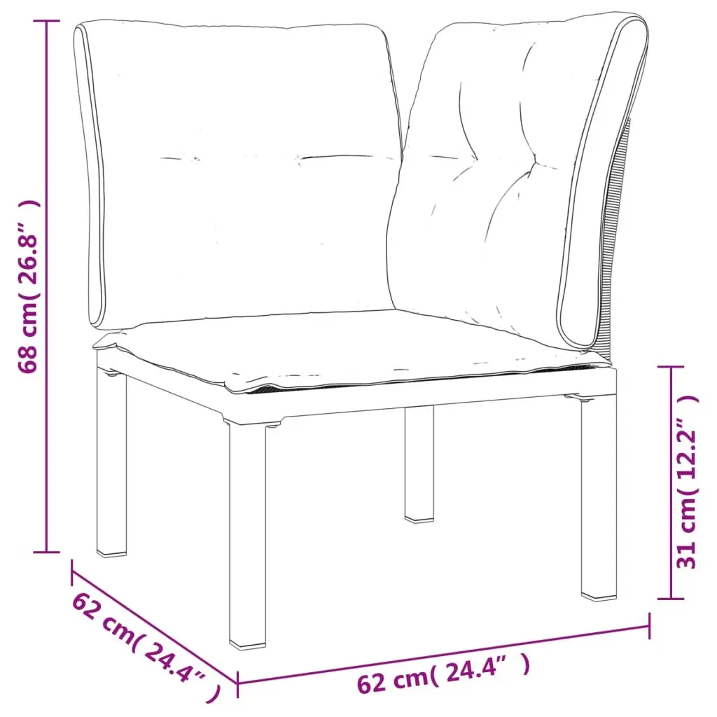 2 pcs Garden Corner Chairs for Comfort