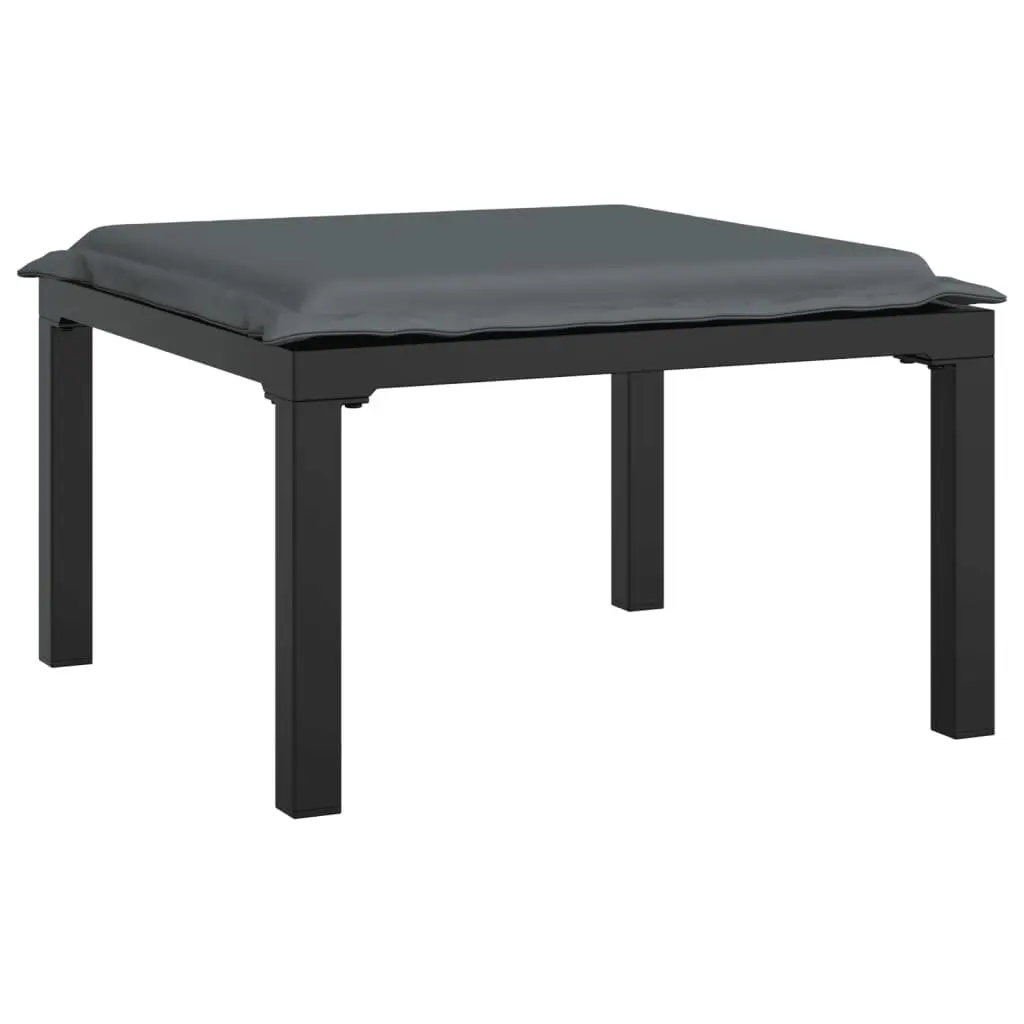 Modular Garden Lounge Set 4 Piece Black Grey PE Rattan Outdoor Furniture