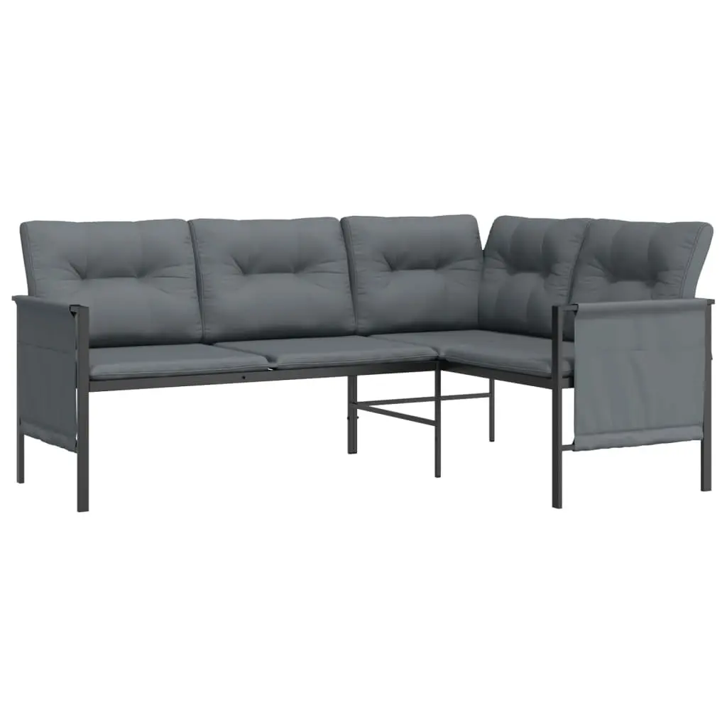 Garden Lounge Set 2 Piece Anthracite Steel Frame Outdoor Patio Furniture Seating