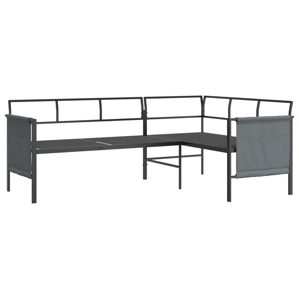 Garden Lounge Set 2 Piece Anthracite Steel Frame Outdoor Patio Furniture Seating
