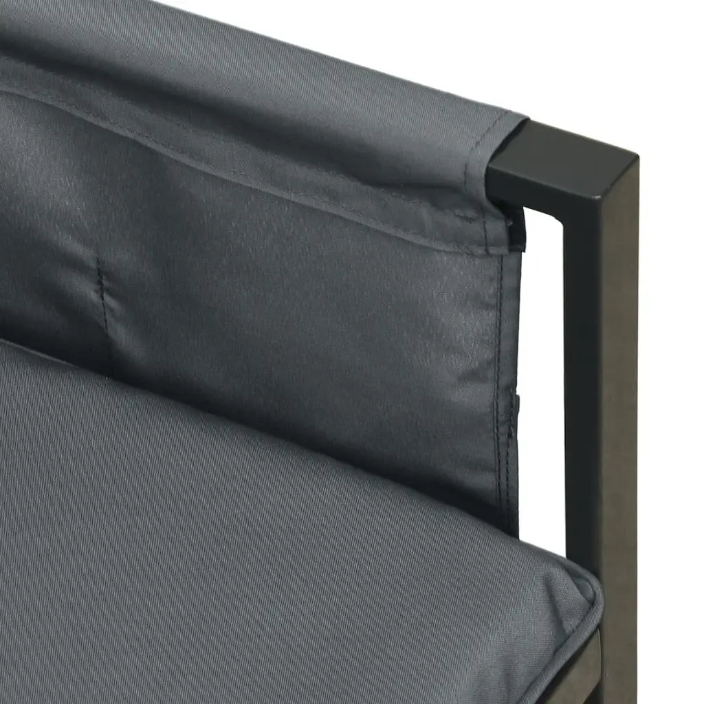 Garden Lounge Set 2 Piece Anthracite Steel Frame Outdoor Patio Furniture Seating