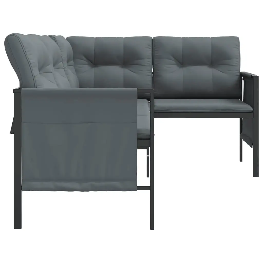 Garden Corner Sofa Outdoor Sectional Lounge Set Anthracite with Side Storage