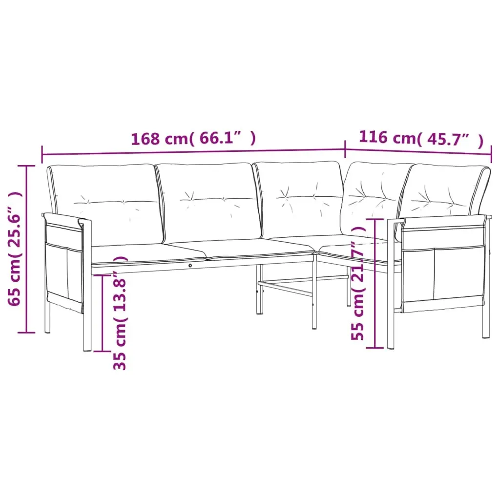 Garden Corner Sofa Outdoor Sectional Lounge Set Anthracite with Side Storage