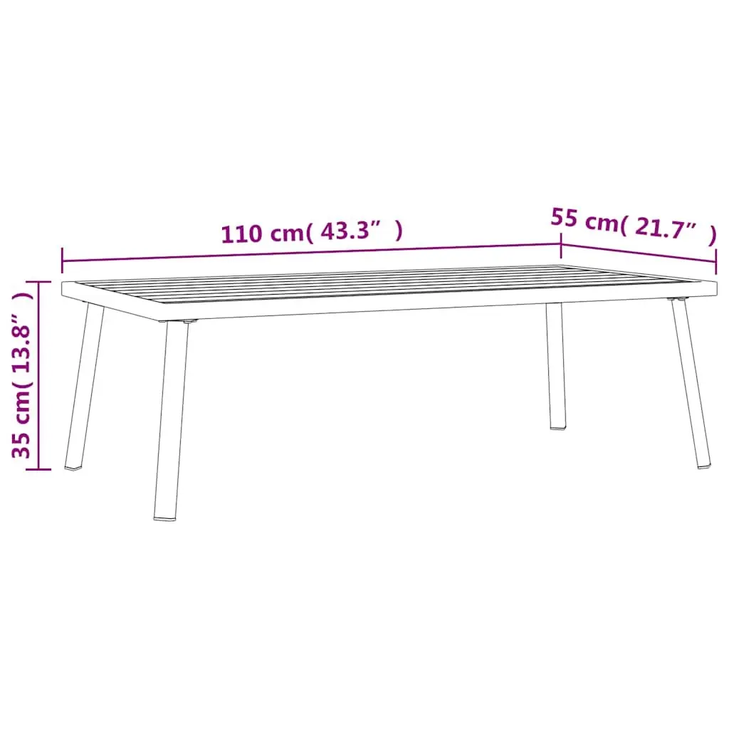 Garden Coffee Table Anthracite 110x55x35cm Slatted Outdoor Patio Furniture
