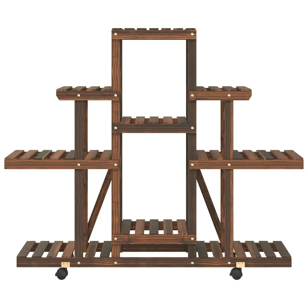 Wooden Plant Stand Flower Display Rack 110x25x101cm Brown