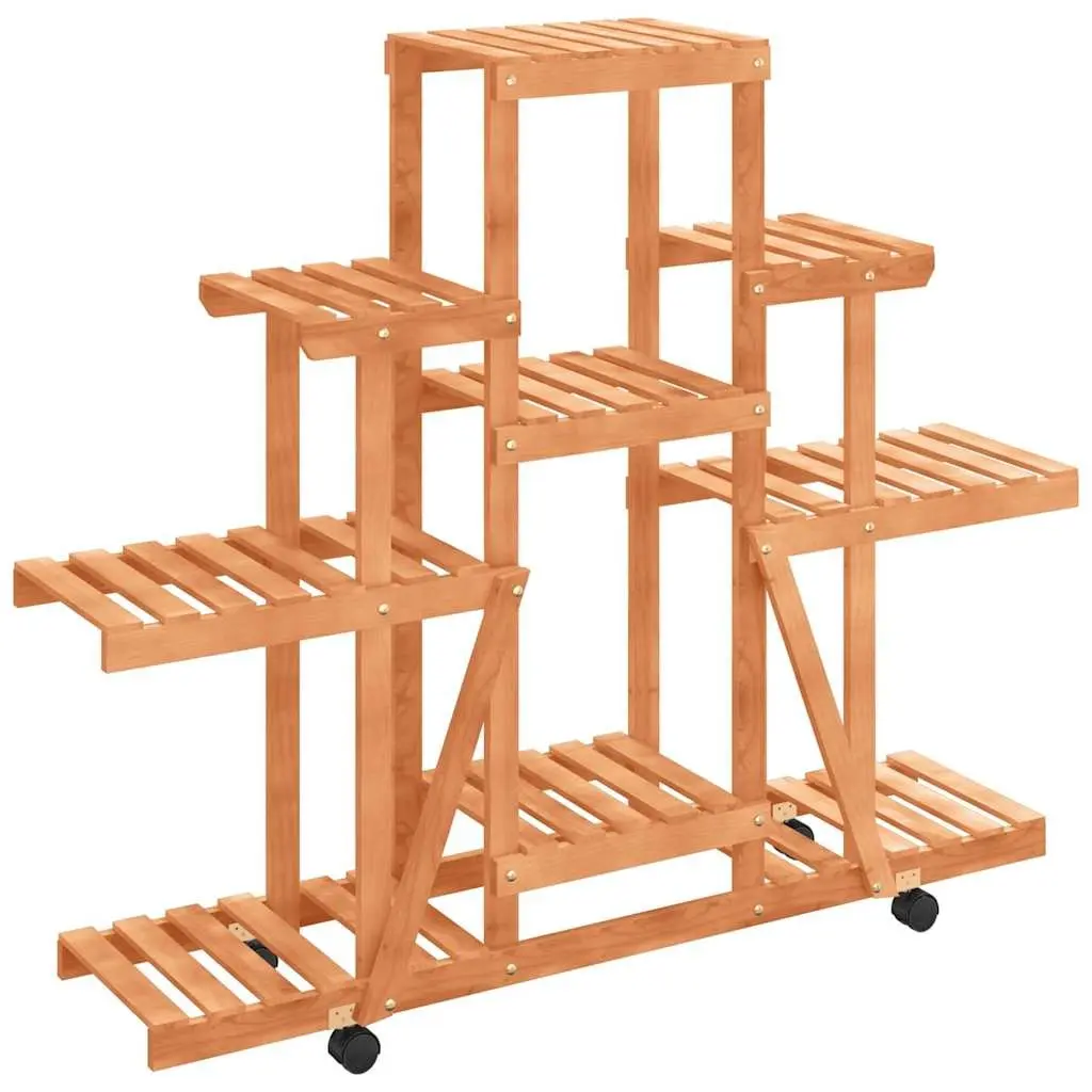 Wooden Flower Stand Plant Display Rack 110x25x101cm Brown