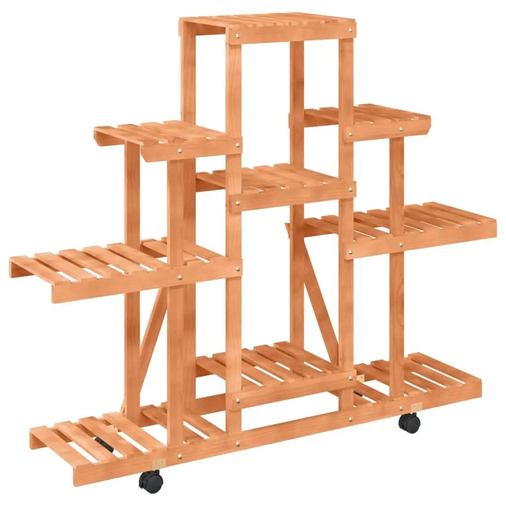 Wooden Flower Stand Plant Display Rack 110x25x101cm Brown
