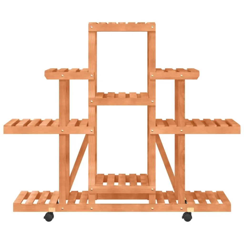 Wooden Flower Stand Plant Display Rack 110x25x101cm Brown