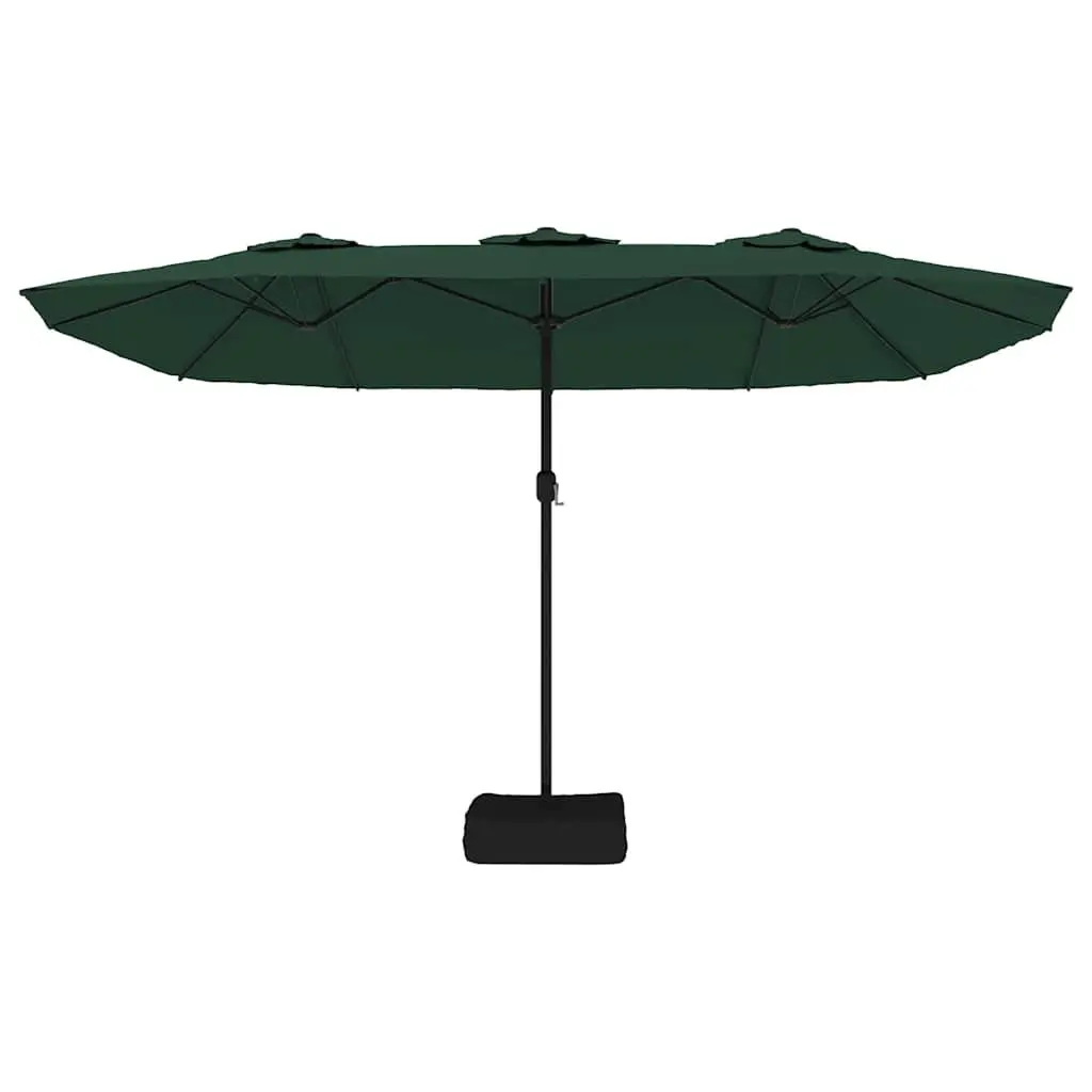 Double-Head Parasol Garden Umbrella Outdoor Sunshade 449 x 265 cm Green