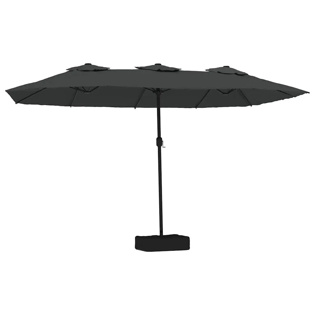 Double-Head Parasol Shade Canopy 449x265cm Anthracite Outdoor Garden Umbrella