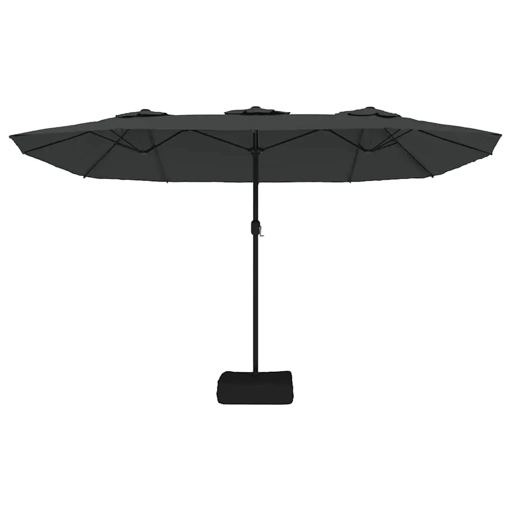 Double-Head Parasol Shade Canopy 449x265cm Anthracite Outdoor Garden Umbrella