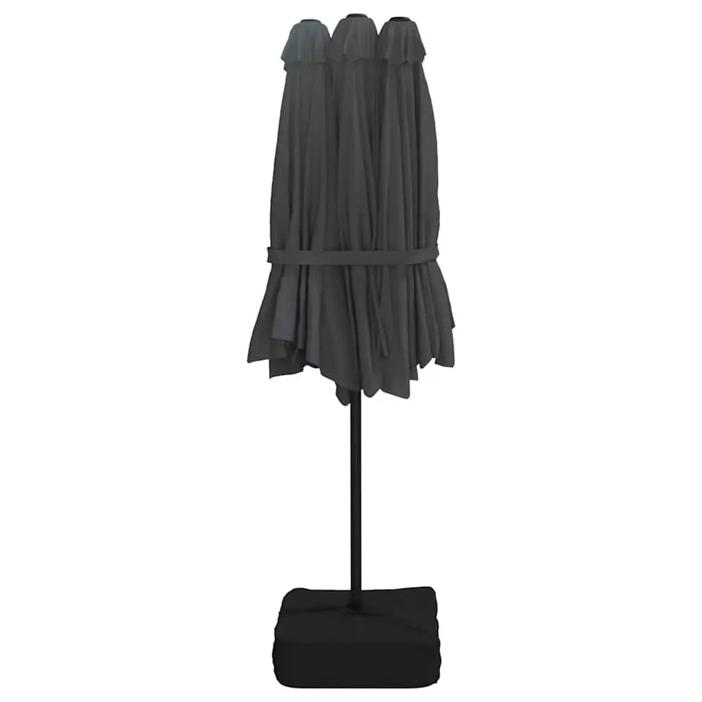 Double-Head Parasol Shade Canopy 449x265cm Anthracite Outdoor Garden Umbrella