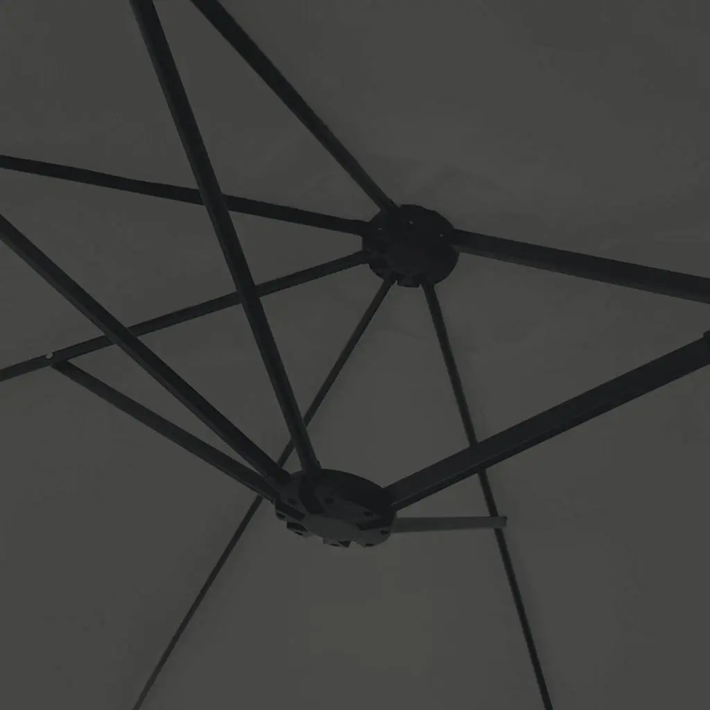 Double-Head Parasol Shade Canopy 449x265cm Anthracite Outdoor Garden Umbrella