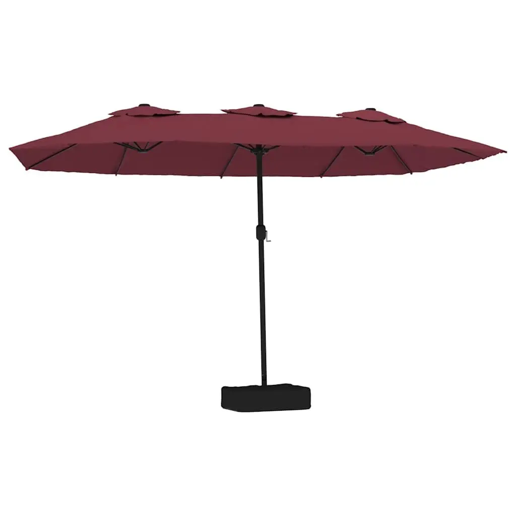 Double-Head Garden Parasol UV Protective Outdoor Sunshade 449 x 265 cm Red