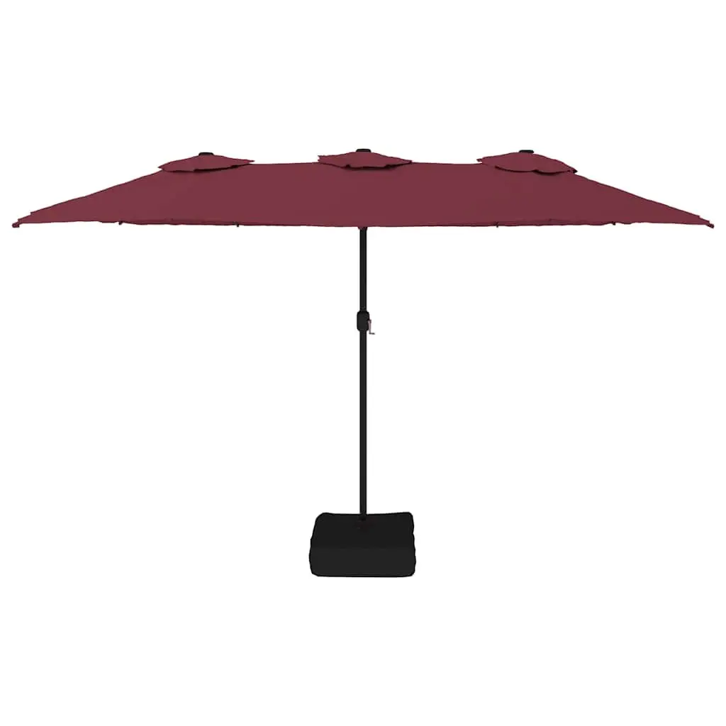 Double-Head Garden Parasol UV Protective Outdoor Sunshade 449 x 265 cm Red
