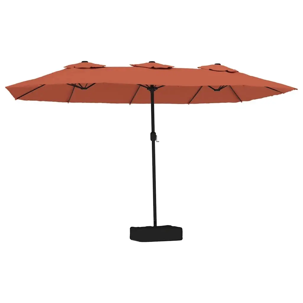 Double-Head Garden Parasol UV Protective Outdoor Sunshade Umbrella 449 x 265 cm Orange