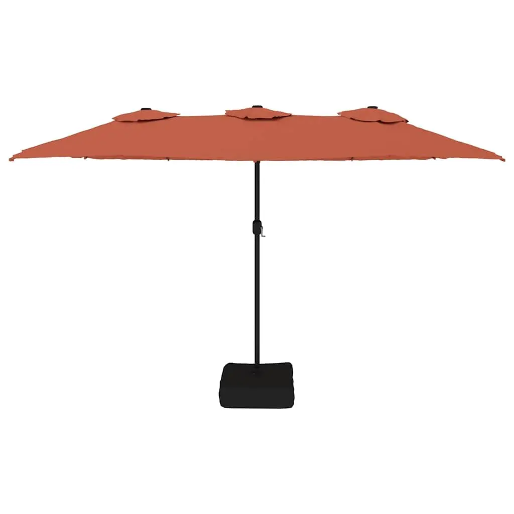Double-Head Garden Parasol UV Protective Outdoor Sunshade Umbrella 449 x 265 cm Orange