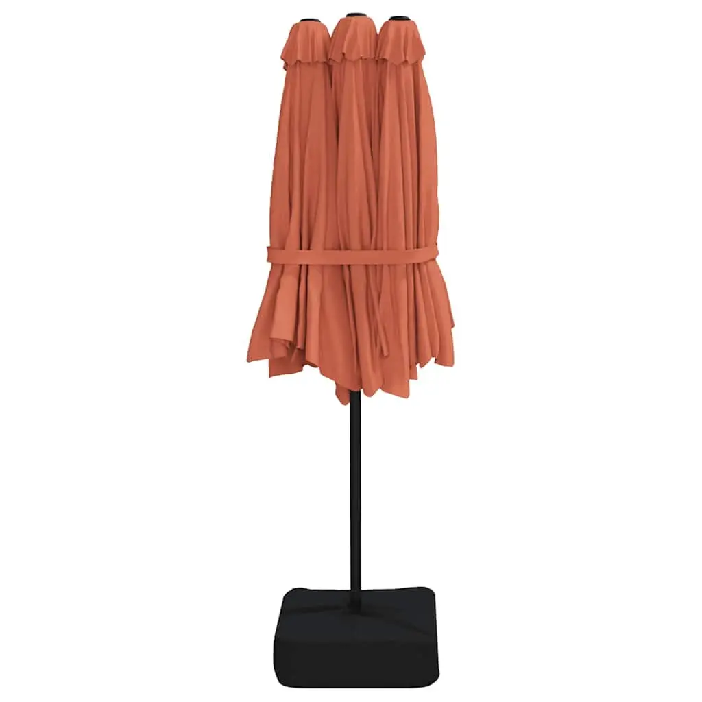Double-Head Garden Parasol UV Protective Outdoor Sunshade Umbrella 449 x 265 cm Orange