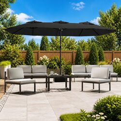 Reliable Double-Head Parasol with UV Protection and Crank