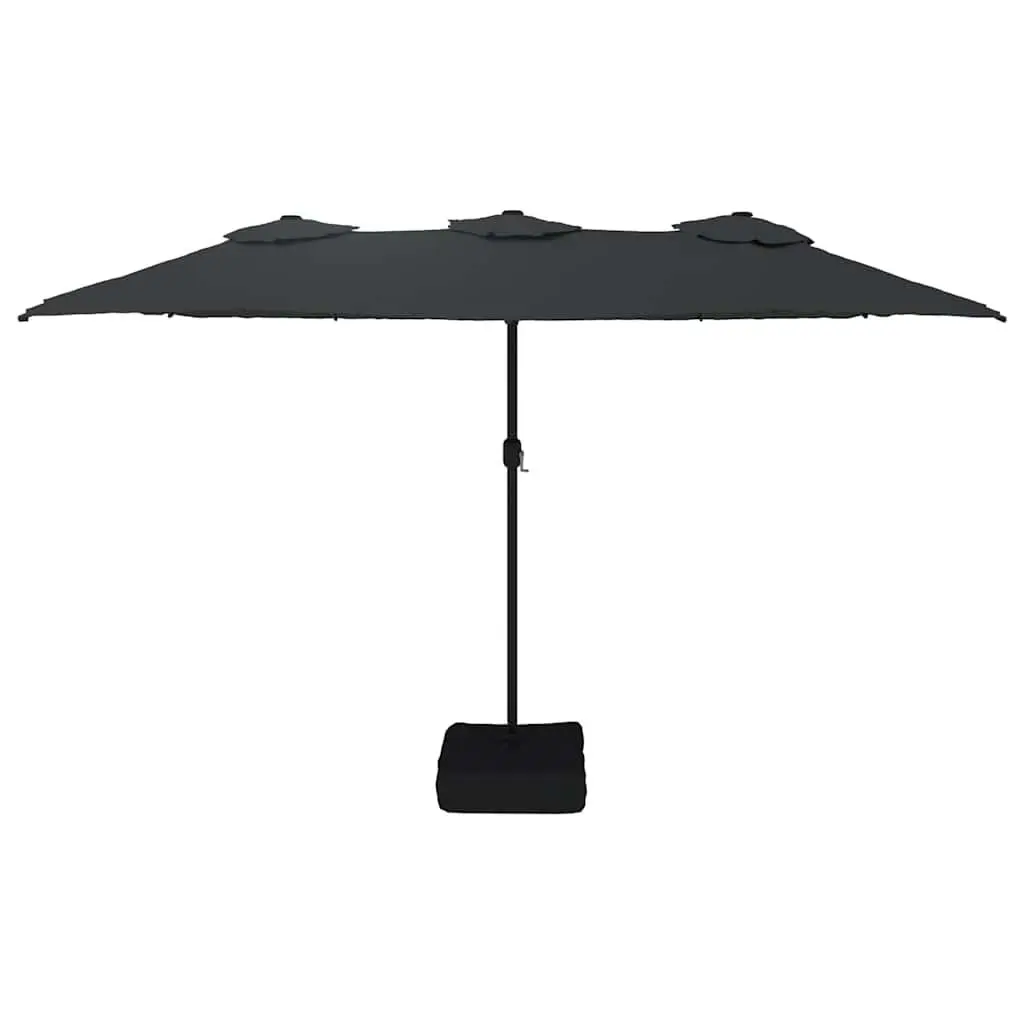 Double-Head Garden Parasol Outdoor Sun Shade Umbrella 449x265cm Black