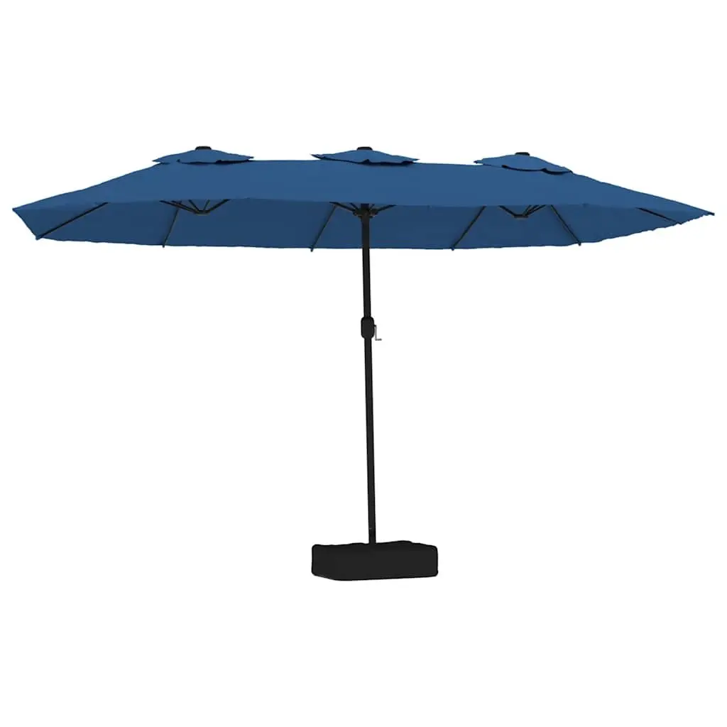 Double-Head Garden Parasol Sunshade 449 x 265 cm Azure Blue