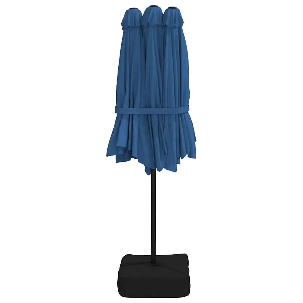 Double-Head Garden Parasol Sunshade 449 x 265 cm Azure Blue