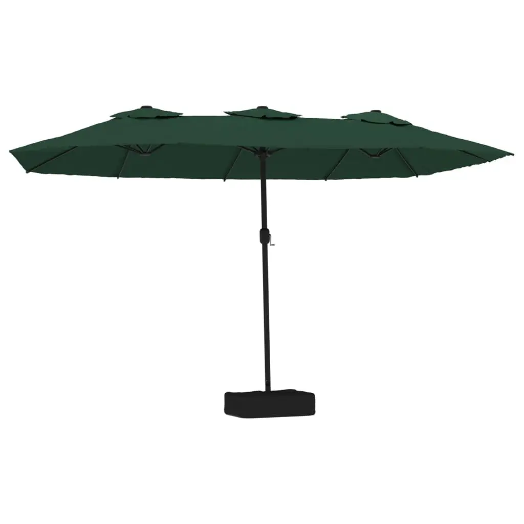 Double-Head Garden Parasol Outdoor Shade Umbrella 449x265cm Green