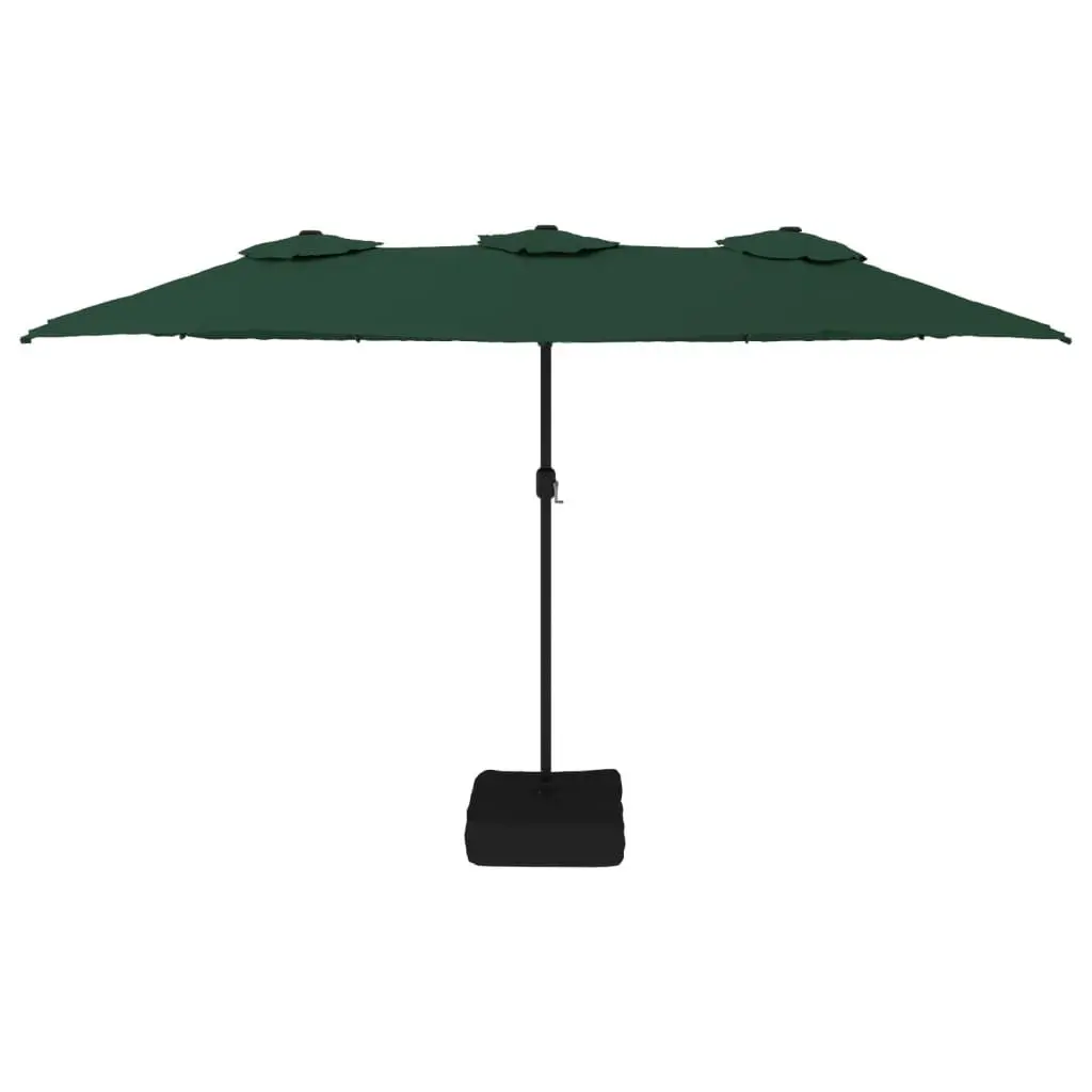 Double-Head Garden Parasol Outdoor Shade Umbrella 449x265cm Green