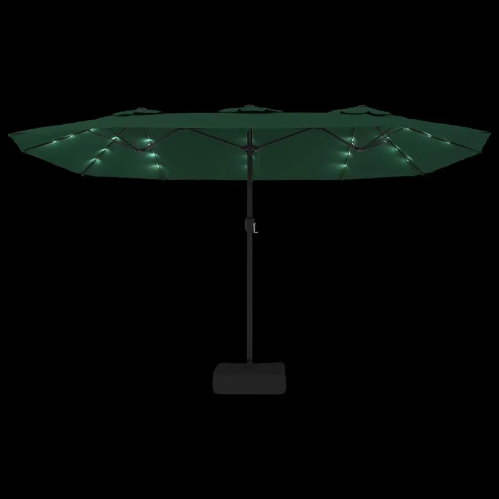 Double-Head Garden Parasol Outdoor Shade Umbrella 449x265cm Green