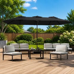 Reliable Double-Head Garden Parasol with LED Lights