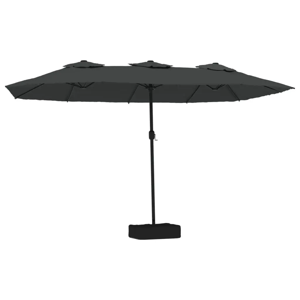 Double-Head Garden Parasol LED Lights 449x265cm Anthracite