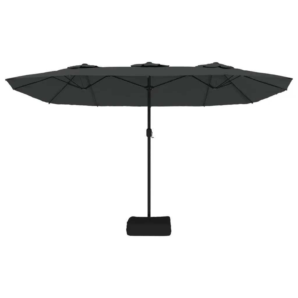 Double-Head Garden Parasol LED Lights 449x265cm Anthracite