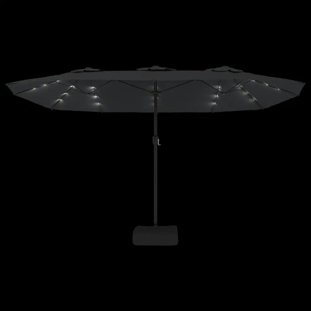 Double-Head Garden Parasol LED Lights 449x265cm Anthracite
