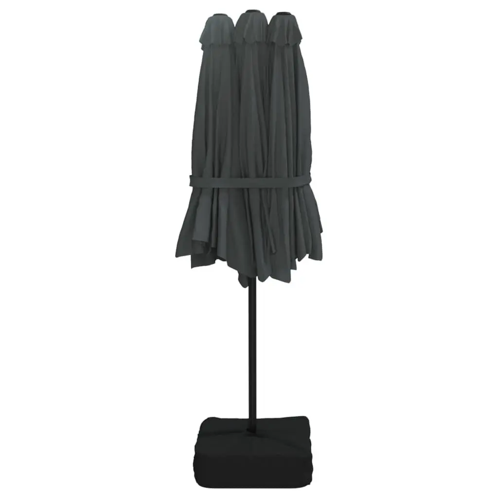 Double-Head Garden Parasol LED Lights 449x265cm Anthracite