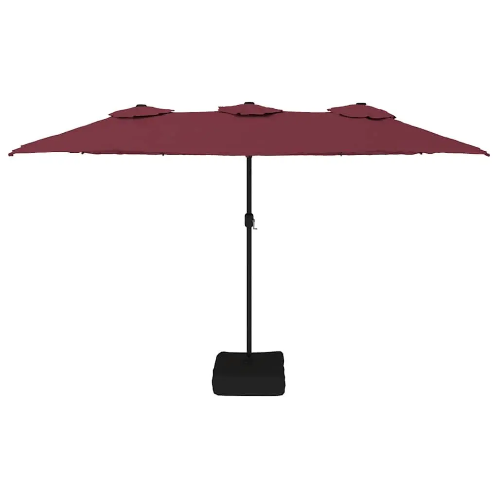 Double-Head Garden Parasol Outdoor Shade Canopy 449x265cm Red
