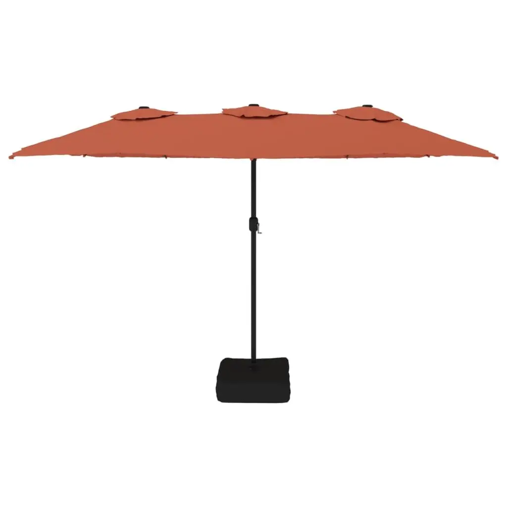 Double-Head Garden Parasol Outdoor Sunshade Umbrella 449x265cm Orange