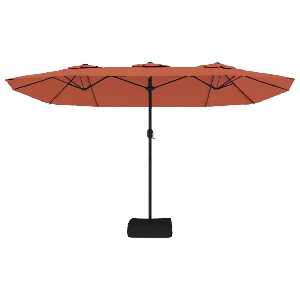 Double-Head Garden Parasol Outdoor Sunshade Umbrella 449x265cm Orange