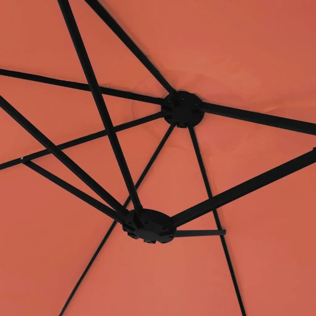 Double-Head Garden Parasol Outdoor Sunshade Umbrella 449x265cm Orange