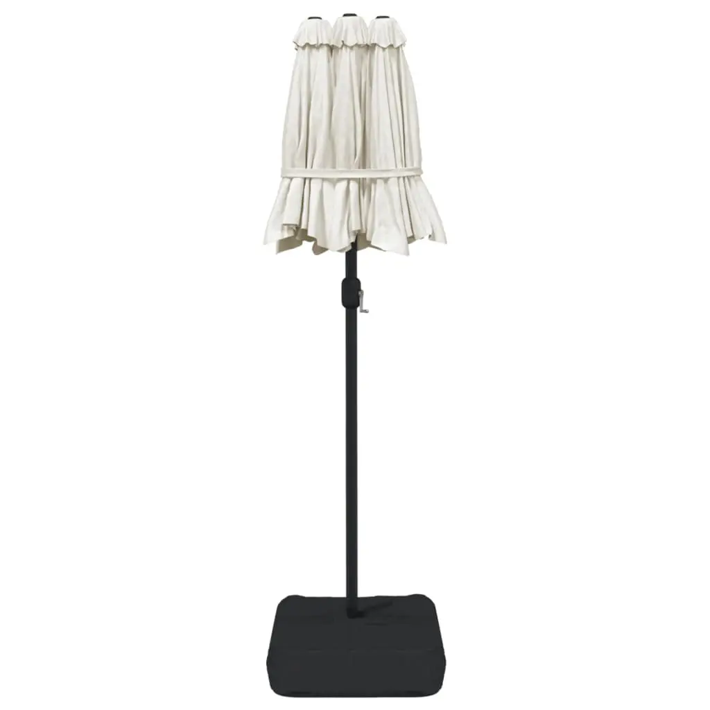Double-Head Garden Parasol Outdoor Shade Umbrella Crank Opening White 316x145cm