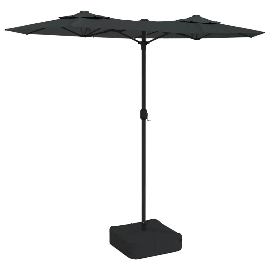 Double-Head Garden Parasol UV Protection 316x145cm Anthracite Outdoor Shade Umbrella