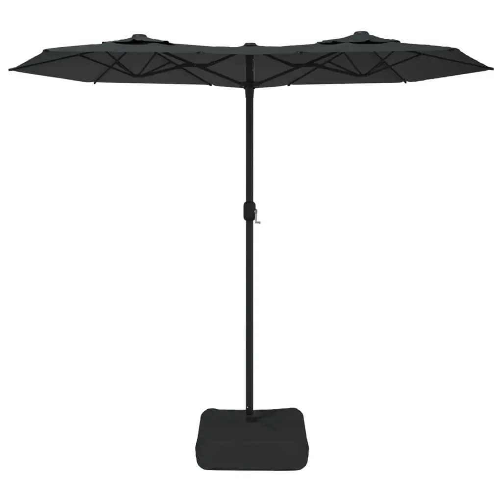 Double-Head Garden Parasol UV Protection 316x145cm Anthracite Outdoor Shade Umbrella