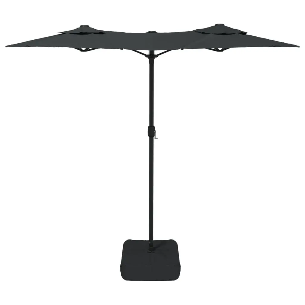 Double-Head Garden Parasol UV Protection 316x145cm Anthracite Outdoor Shade Umbrella