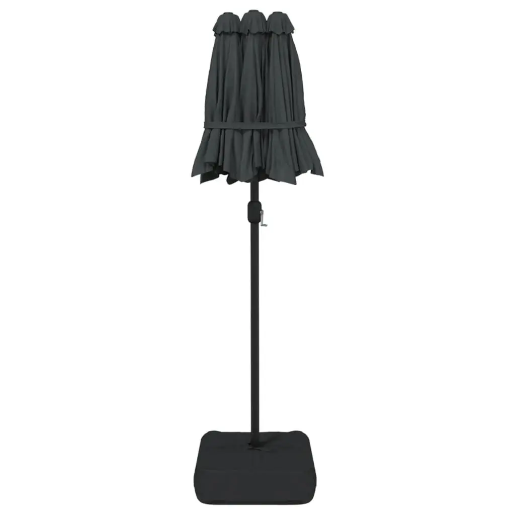 Double-Head Garden Parasol UV Protection 316x145cm Anthracite Outdoor Shade Umbrella